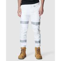 Mens Reflective Cuffed Pant White