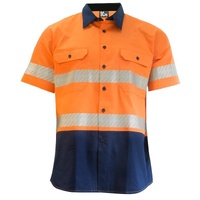 KM Workwear Taped Short Sleeve Two Tone Drill Shirt