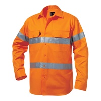 KingGee Mens Reflective Drill Shirt Long Sleeve