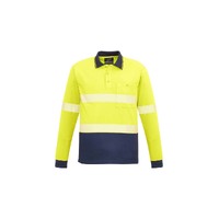 Syzmik Unisex Hi Vis Segmented L/S Polo Hoop Taped